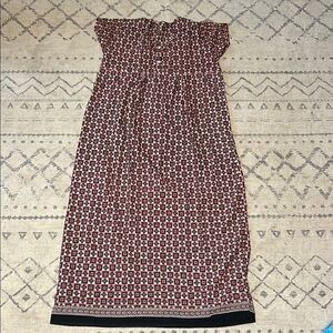 No size Tags Elegant Black and Red Patterned Dress